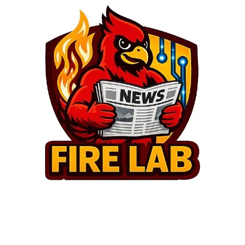 FIRE Lab cardinal reading the news
